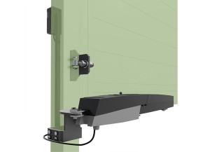 TraumGarten Sichtschutzzaun Gartentor DESIGN WPC Doppeltor mit E-Antrieb - Maß-Breite/Höhe - WPC-Zaun - Tor auf Maß