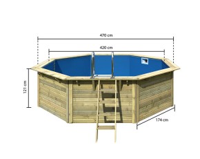 Karibu Achteck Holzpool X2