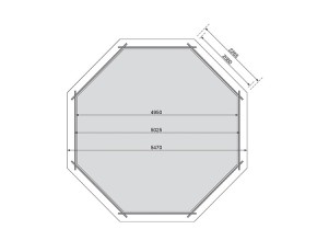 Karibu Holzpool Achteck 3A - blaue Folie