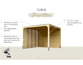 Karibu Gartenpavillon Cubus - Holz - 4-Eck-Pavillon