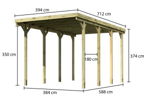 Karibu Caravan-Carport - Holz-Carport - 3,5m Durchfahrtshöhe - 12cm Pfosten - Flachdach