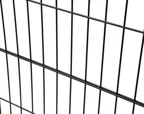 Deutsche Zauntechnik Doppelstabmattenzaun Komplettset BLACKY - Metallzaun / Vorgartenzaun - schwarz - 18 x 1,0 m