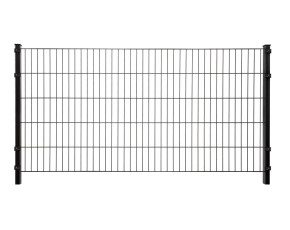 Deutsche Zauntechnik Doppelstabmattenzaun Komplettset BLACKY - Metallzaun / Vorgartenzaun - schwarz - 18 x 1,0 m