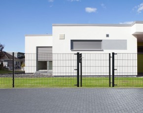 Deutsche Zauntechnik Doppelstabmattenzaun Komplettset BLACKY - schwarz - 20mx1m