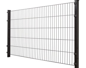 Deutsche Zauntechnik Doppelstabmattenzaun Komplettset BLACKY - Metallzaun / Vorgartenzaun - schwarz - 24 x 1,0 m