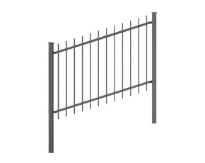 Deutsche Zauntechnik Schmuckzaun Komplettset Residenz select BASEL+ - Metallzaun / Vorgartenzaun / Zaun für Hanglage - anthrazit - 24 x 1,2 m