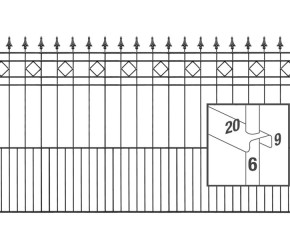 Deutsche Zauntechnik Schmuckzaun Komplettset Residenz klassik RIMINI - anthrazit - 12x0,9m