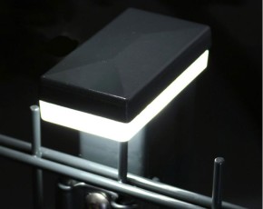 Deutsche Zauntechnik Zaunbeleuchtung LED-Pfostenkappe für Torpfosten 8 x 80 cm - Set 2 Stück - anthrazit