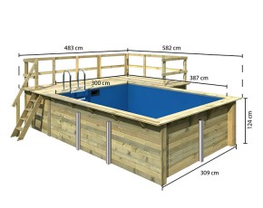 SPARSET: Karibu Holzpool Rechteck 2 inkl. Terrasse B + Filterpaket