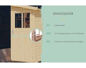 Karibu Holz-Gartenhaus Görlitz - 19mm Elementhaus - Anlehngartenhaus - Geräteschuppen - Pultdach - natur