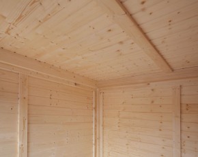 Finnhaus Wolff Holz-Gartenhaus Cora 4333 75 - 75mm Elementhaus - Gartenhaus Lounge - Flachdach - natur