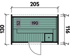 Finnhaus Wolff Fasssauna 130 + schwarze Dachschindeln + Saunaofen - 42mm Gartensauna - Tonnendach - Bausatz Set 1 - natur