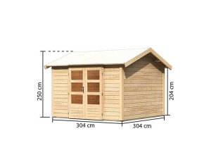 Karibu Holz-Gartenhaus Theres 7 - 28mm Elementhaus - Satteldach - natur