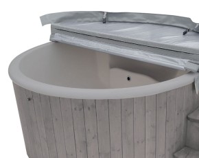 Finnhaus Wolff Tauchbecken Hot Tub de luxe - Fichte - hellgrauer Einsatz - hellgrau 
