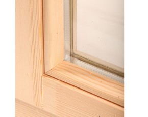Finnhaus Wolff Holz-Gartenhaus Aalborg 44-F XL  - 44mm Blockbohlenhaus - Gartenhaus Lounge - Flachdach - natur