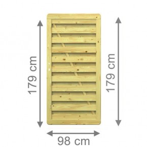 TraumGarten Gartentor XL gerade für Schloss - Nadelholz kdi - 98 x 179 cm