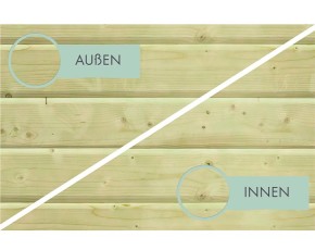 Karibu Holzpool Achteck 1C Set kleiner Filter + Skimmer + Terrasse + kleine Sonnenterasse - blaue Folie