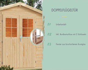 Karibu Holz-Gartenhaus Süden 2 - 28mm Blockbohlenhaus - Satteldach - natur
