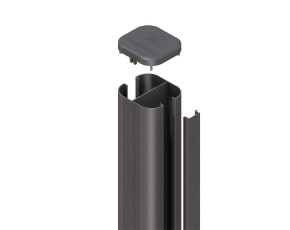 TraumGarten Sichtschutzzaun Komplettset SYSTEM WPC CLASSIC Mandel/Anthrazit - WPC-Zaun - zum Erdverbau - 1,8 x 18,1 m