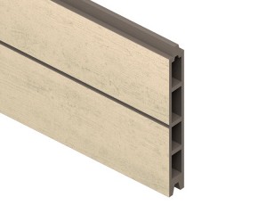 TraumGarten Sichtschutzzaun Komplettset SYSTEM WPC CLASSIC Sand/Silber - WPC-Zaun - zum Erdverbau - 1,8 x 18,1 m