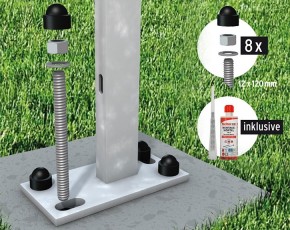 TraumGarten Sichtschutzzaun Komplettset SYSTEM WPC CLASSIC Sand/Silber - WPC-Zaun - zum Aufschrauben - 1,8 x 25,3 m