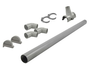 Karibu Dachrinne Set O für Pultdach / Flachdach bis 525 cm + Fallrohr - PVC - grau