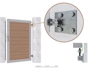 TraumGarten Montageplatten-Set für Tor an Mauer - grau