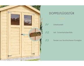 Karibu Holz-Gartenhaus Dahme 2 - 14mm Elementhaus - Geräteschuppen - Satteldach - natur