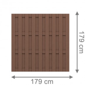 TraumGarten Sichtschutzzaun Jumbo WPC Rechteck braun - 179 x 179 cm
