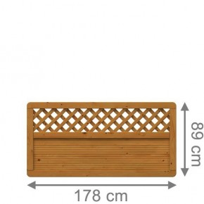 TraumGarten Vorgartenzaun ARZAGO Braun Rechteck mit Gitter - Nadelholz lasiert - 179 x 89 cm