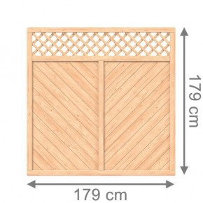 TraumGarten Sichtschutzzaun ALTAI MARO Rechteck mit Gitter - sibirische Lärche - 179 x 179 cm - Abverkauf