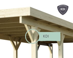 Karibu Einzelcarport Eco 1C + 2 Einfahrtsbögen - Holz-Carport - 9cm Pfosten - Flachdach