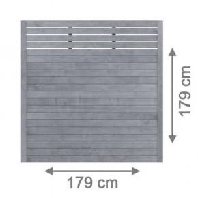 TraumGarten Sichtschutzzaun Neo Rechteck mit Gitter grau lasiert - 179 x 179 cm