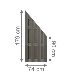 TraumGarten Sichtschutzzaun JUMBO WPC Anthrazit Anschluss - 74 x 179 auf 90 cm