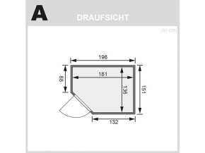 Karibu Innensauna Saja + 3,6kW Plug&Play Bio-Kombiofen + externe Steuerung Easy Bio - 68mm Elementsauna - Ganzglastür bronziert - 230V Sauna - Ecksauna