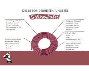 Karibu Kabel D: 3m Silikonkabel vom Steuergerät zum Bio-Kombiofen - 7-adrig - 1,5mm²