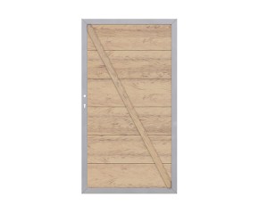 TraumGarten Sichtschutzzaun Gartentor DESIGN WPC ALU Sand DIN rechts - WPC-Zaun - 98 x 180 cm
