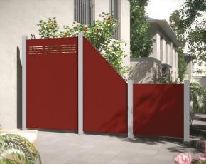 TraumGarten Sichtschutzzaun SYSTEM BOARD Rot Rechteck - ACP-Zaun - 90 x 180 cm