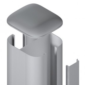 TraumGarten Zaunpfosten SYSTEM Steckpfosten Set zum Erdverbau Silber - 7 x 7 x 298 cm