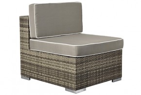 Rattan XXL Loungemöbel  Espace Mittelsofa - Farbe: grau braun meliert