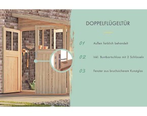 Karibu Holz-Gartenhaus Bomlitz 2 - 19mm Elementhaus - Anlehngartenhaus - Geräteschuppen - Pultdach - natur