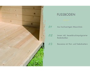 Karibu Fußboden - Sockelmaß 1,81 x 4,42 m