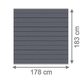 TraumGarten Sichtschutzzaun System WPC Set anthrazit / silber - 178 x 183 cm