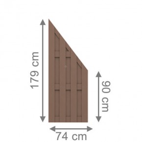 TraumGarten Sichtschutzzaun Jumbo WPC Anschluss braun - 74 x 179 auf 90 cm