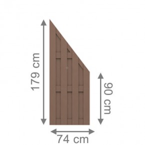 TraumGarten Sichtschutzzaun JUMBO WPC Braun Anschluss - 74 x 179 auf 90 cm