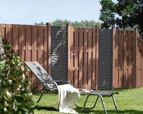 TraumGarten Gartentor JUMBO WPC Braun Einzeltor - WPC-Zaun - 98 x 179 cm
