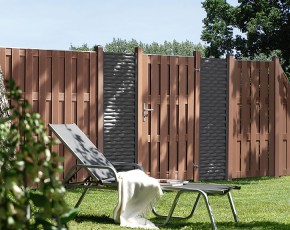 TraumGarten Sichtschutzzaun Gartentor JUMBO WPC Braun Einzeltor - WPC-Zaun - 98 x 179 cm