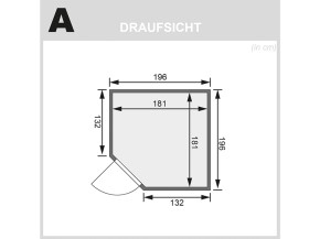 Karibu Innensauna Jarin + 9kW Saunaofen + externe Steuerung Easy - 68mm Elementsauna - Ganzglastür graphit - Ecksauna