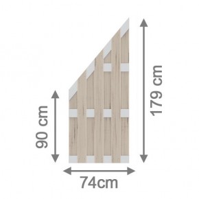TraumGarten Sichtschutzzaun JUMBO WPC ALU Sand/Alu Anschluss - 74 x 179 auf 90 cm