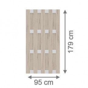 TraumGarten Sichtschutzzaun JUMBO WPC ALU Sand/Alu Rechteck - 95 x 179 cm